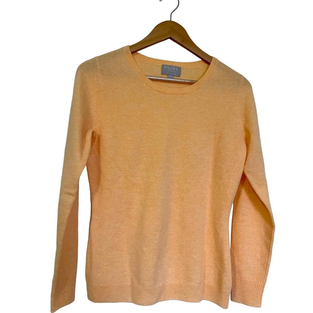 Preloved 100% Cashmere crew neck peach sweater - 4